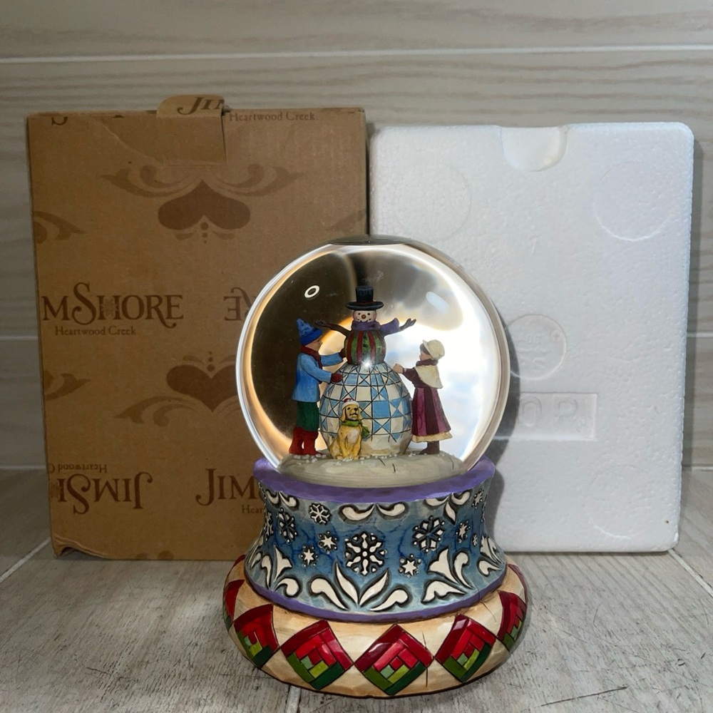 Jim Shore Snowy Day Frosty Friend Musical Waterball We Wish You A Merry NOB